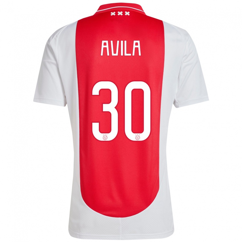 Kandiny Heren Gastón Ávila #30 Rood Wit Thuisshirt Thuistenue 2024/25 T-Shirt