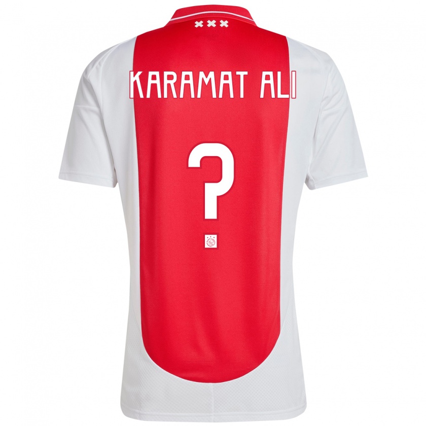 Kandiny Hombre Camiseta Yaïr Karamat Ali #0 Rojo Blanco 1ª Equipación 2024/25 La Camisa México