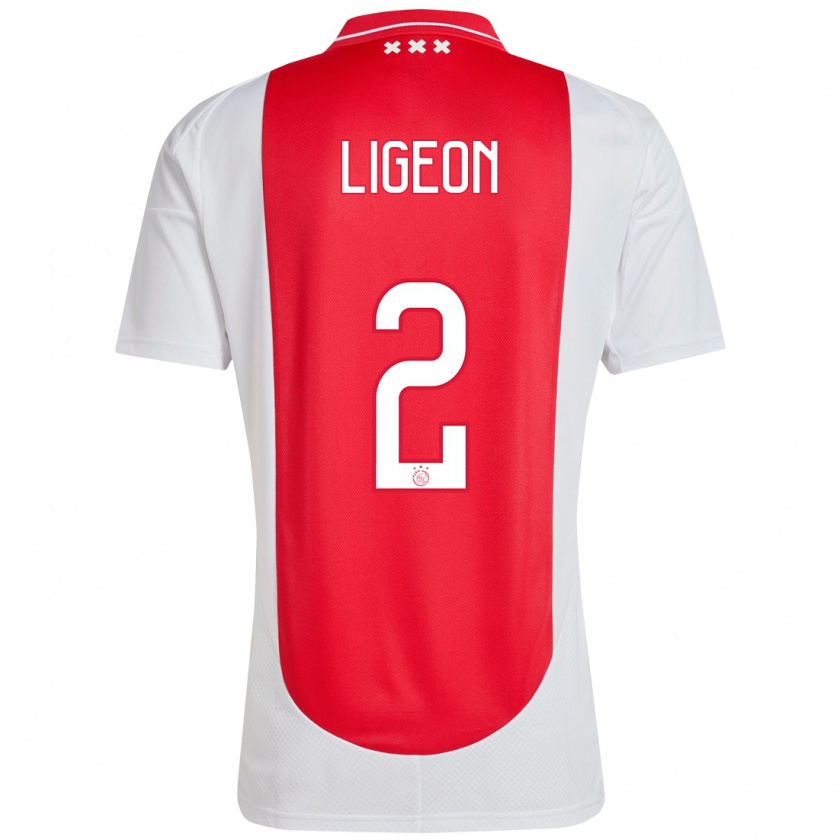 Kandiny Heren Ruben Ligeon #2 Rood Wit Thuisshirt Thuistenue 2024/25 T-Shirt