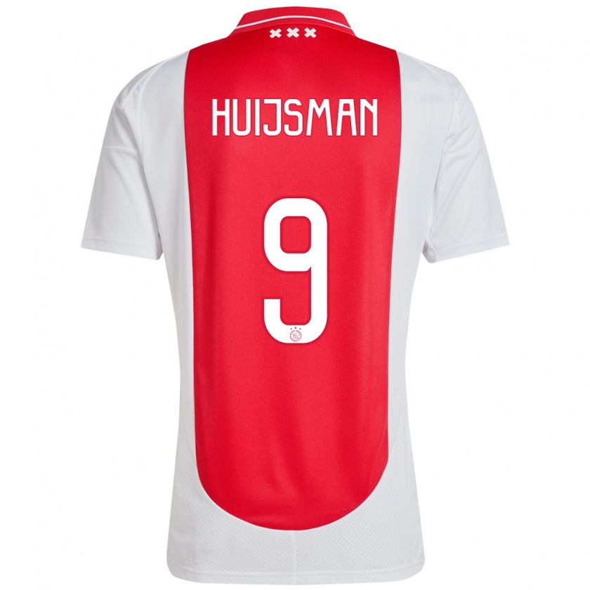 Kandiny Hombre Camiseta Mitchi Huijsman #9 Rojo Blanco 1ª Equipación 2024/25 La Camisa México