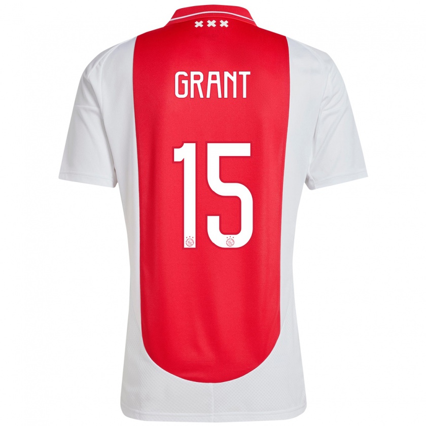 Kandiny Uomo Maglia Chasity Grant #15 Rosso Bianco Kit Gara Home 2024/25 Maglietta