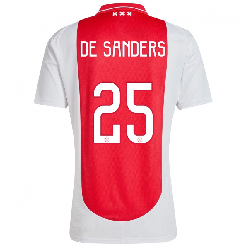 Kandiny Heren Kay-Lee De Sanders #25 Rood Wit Thuisshirt Thuistenue 2024/25 T-Shirt