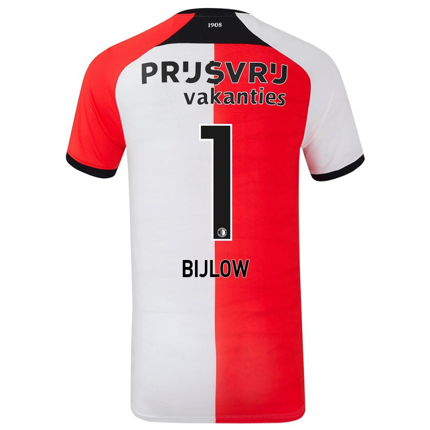 Kandiny Uomo Maglia Justin Bijlow #1 Rosso Bianco Kit Gara Home 2024/25 Maglietta