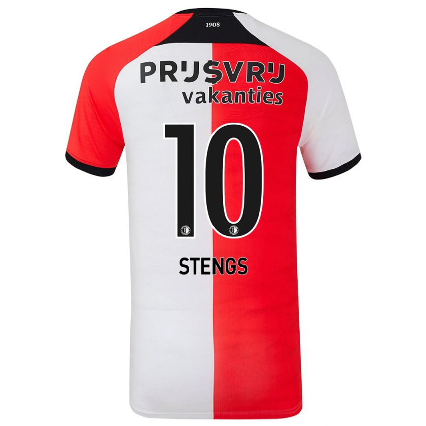 Kandiny Hombre Camiseta Calvin Stengs #10 Rojo Blanco 1ª Equipación 2024/25 La Camisa