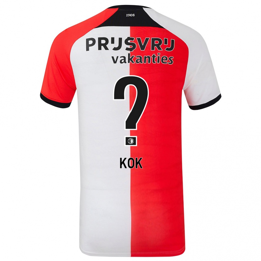 Kandiny Hombre Camiseta Stefan Kok #0 Rojo Blanco 1ª Equipación 2024/25 La Camisa