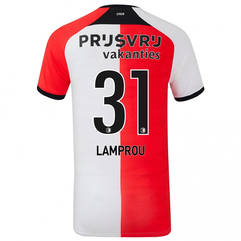 Kandiny Heren Kostas Lamprou #31 Rood Wit Thuisshirt Thuistenue 2024/25 T-Shirt