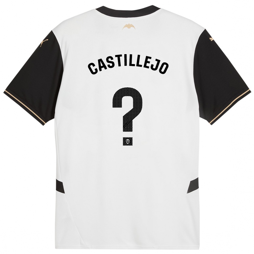 Kandiny Uomo Maglia Samu Castillejo #0 Bianco Nero Kit Gara Home 2024/25 Maglietta