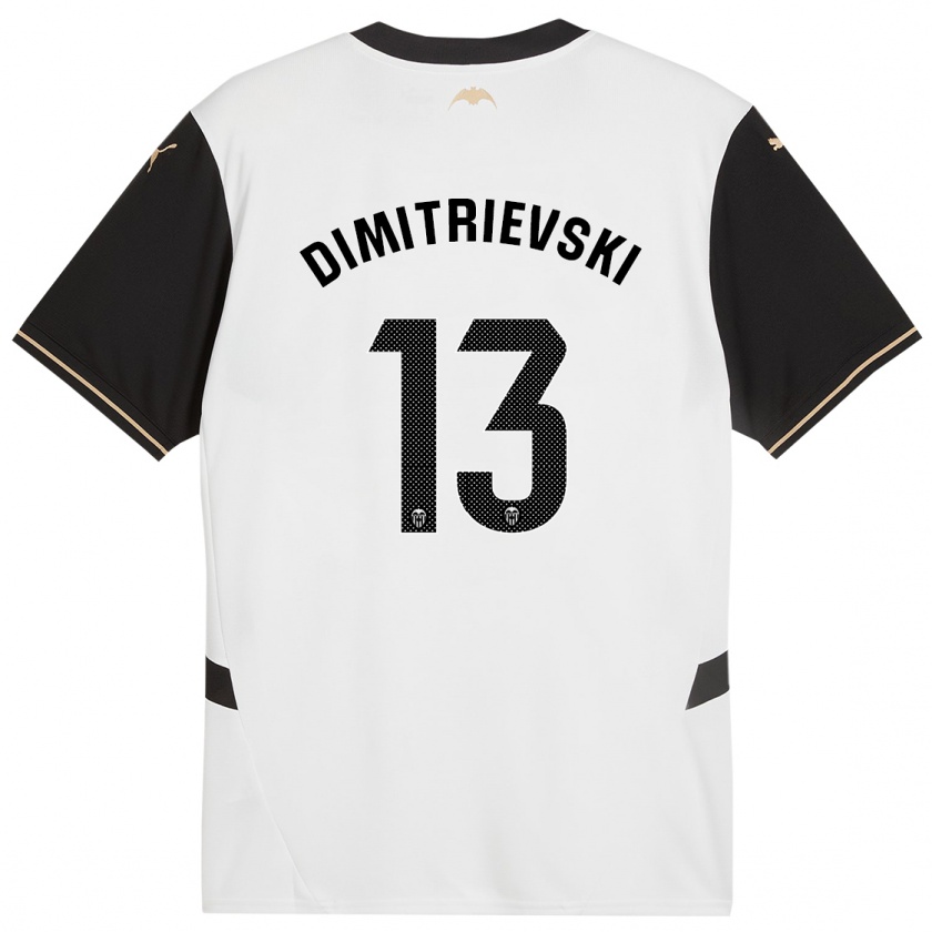 Kandiny Heren Stole Dimitrievski #13 Wit Zwart Thuisshirt Thuistenue 2024/25 T-Shirt