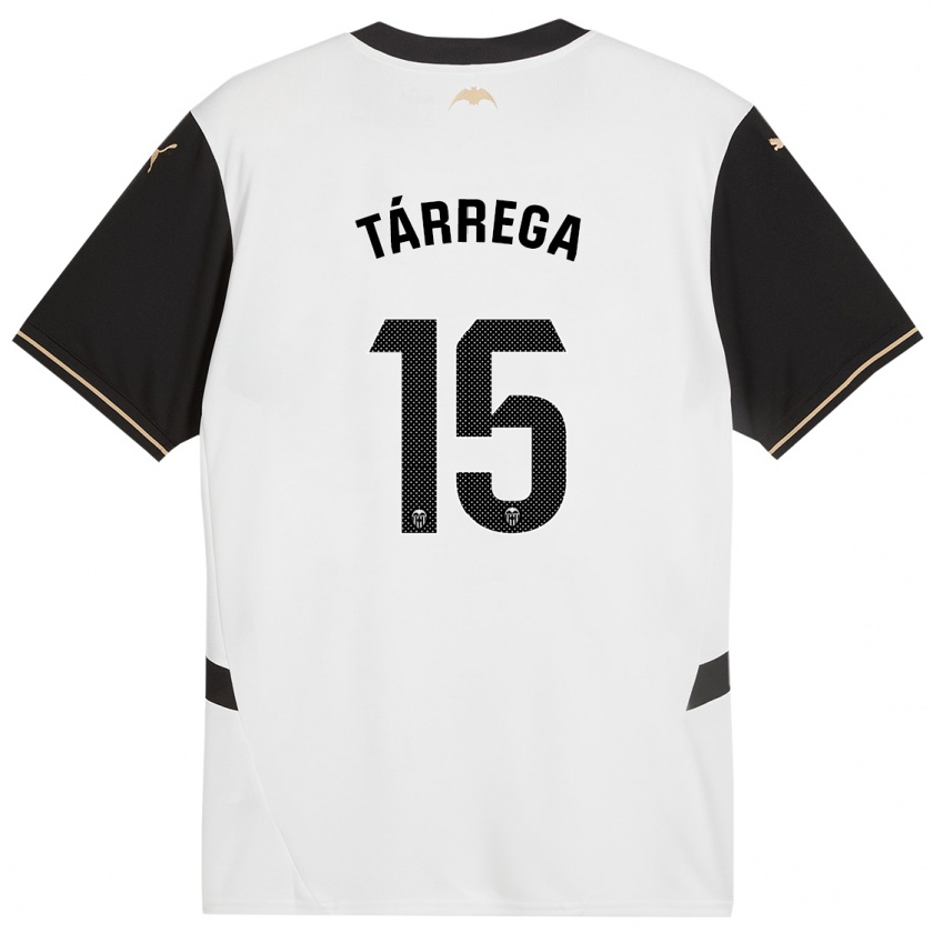 Kandiny Uomo Maglia César Tárrega #15 Bianco Nero Kit Gara Home 2024/25 Maglietta