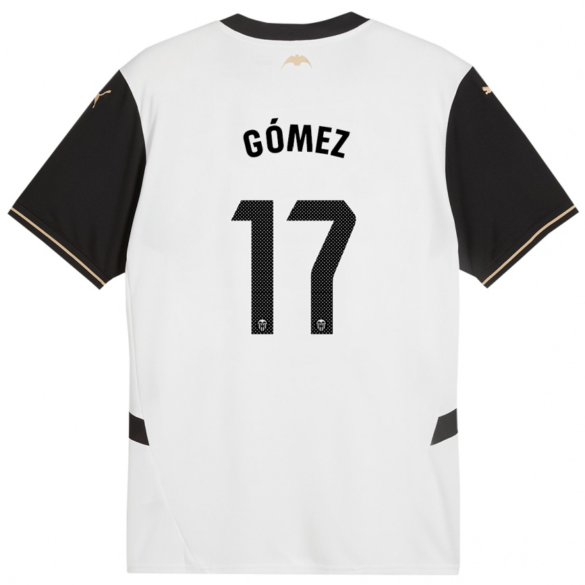 Kandiny Heren Dani Gómez #17 Wit Zwart Thuisshirt Thuistenue 2024/25 T-Shirt