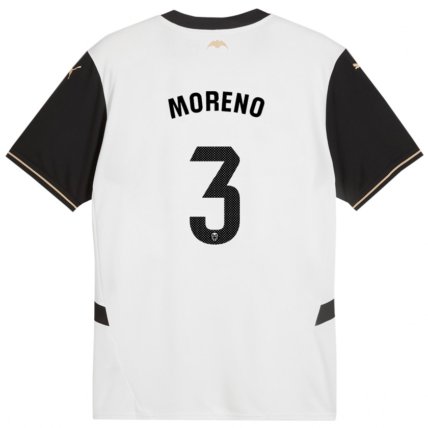 Kandiny Heren Diego Moreno #3 Wit Zwart Thuisshirt Thuistenue 2024/25 T-Shirt