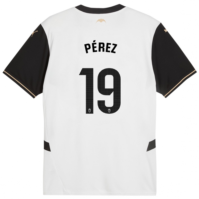 Kandiny Hombre Camiseta Joselu Pérez #19 Blanco Negro 1ª Equipación 2024/25 La Camisa