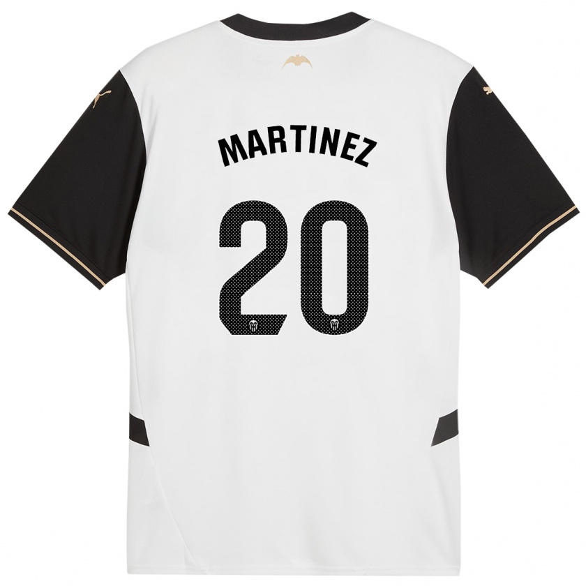 Kandiny Hombre Camiseta Asun Martínez #20 Blanco Negro 1ª Equipación 2024/25 La Camisa