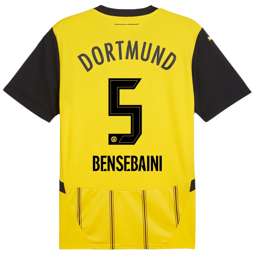 Kandiny Uomo Maglia Ramy Bensebaini #5 Giallo Nero Kit Gara Home 2024/25 Maglietta