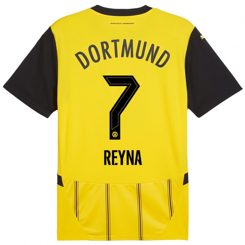 Kandiny Uomo Maglia Giovanni Reyna #7 Giallo Nero Kit Gara Home 2024/25 Maglietta