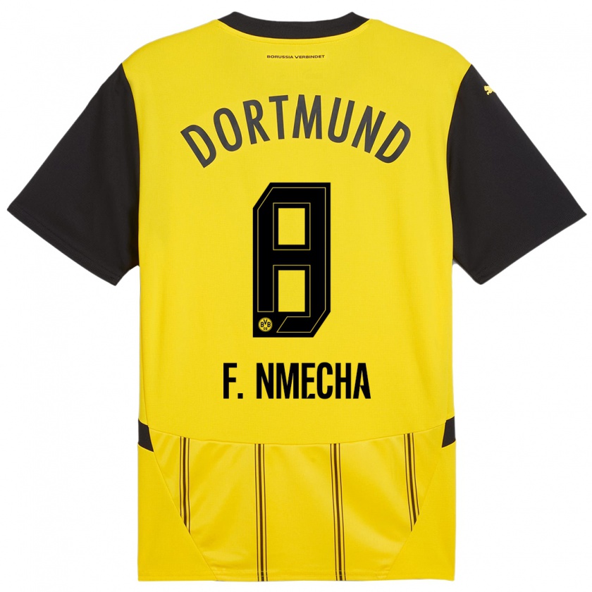 Kandiny Uomo Maglia Felix Nmecha #8 Giallo Nero Kit Gara Home 2024/25 Maglietta