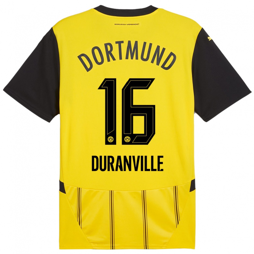 Kandiny Uomo Maglia Julien Duranville #16 Giallo Nero Kit Gara Home 2024/25 Maglietta