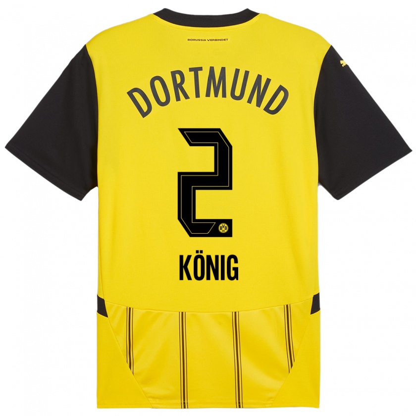 Kandiny Uomo Maglia Niklas König #2 Giallo Nero Kit Gara Home 2024/25 Maglietta