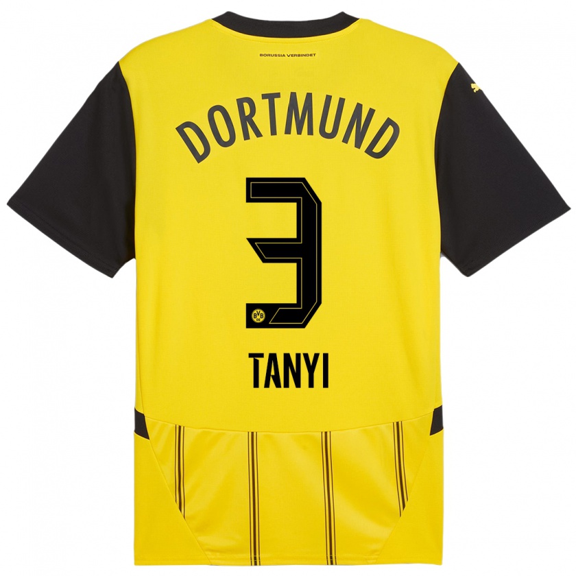 Kandiny Uomo Maglia Paul Tanyi #3 Giallo Nero Kit Gara Home 2024/25 Maglietta