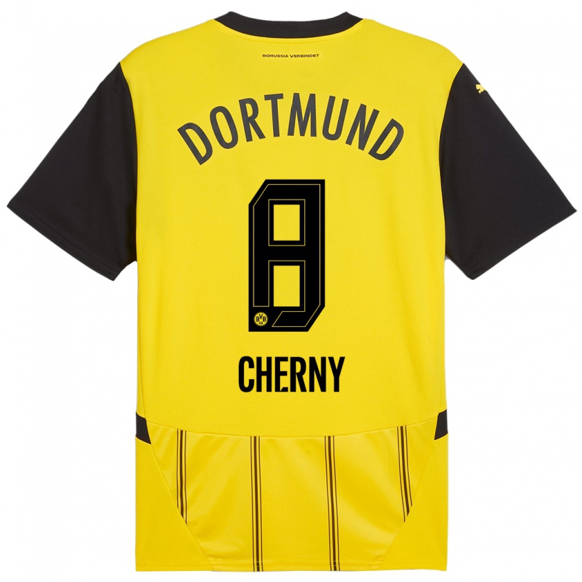 Kandiny Uomo Maglia Nick Cherny #8 Giallo Nero Kit Gara Home 2024/25 Maglietta