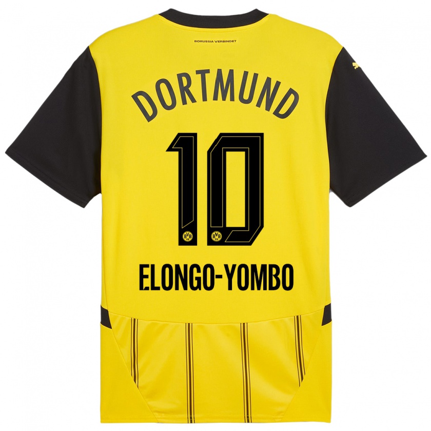 Kandiny Heren Rodney Elongo-Yombo #10 Geel Zwart Thuisshirt Thuistenue 2024/25 T-Shirt