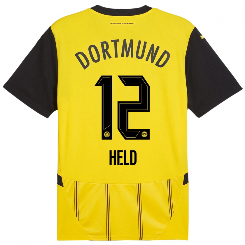 Kandiny Uomo Maglia Aaron Held #12 Giallo Nero Kit Gara Home 2024/25 Maglietta