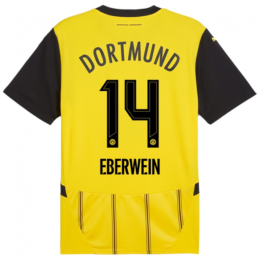 Kandiny Uomo Maglia Michael Eberwein #14 Giallo Nero Kit Gara Home 2024/25 Maglietta