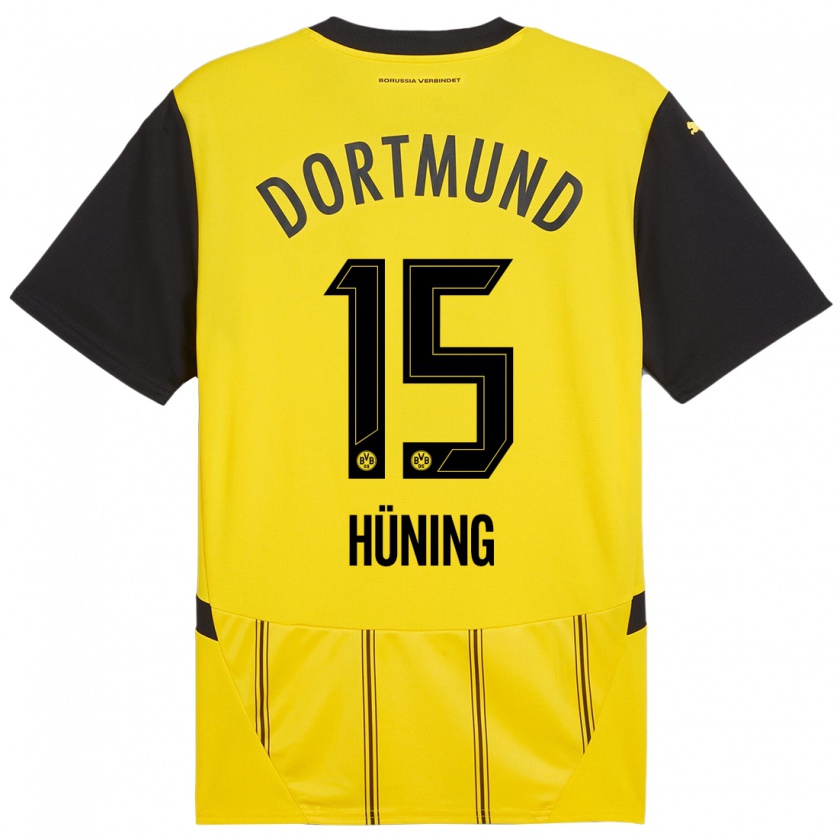 Kandiny Uomo Maglia Ben Hüning #15 Giallo Nero Kit Gara Home 2024/25 Maglietta