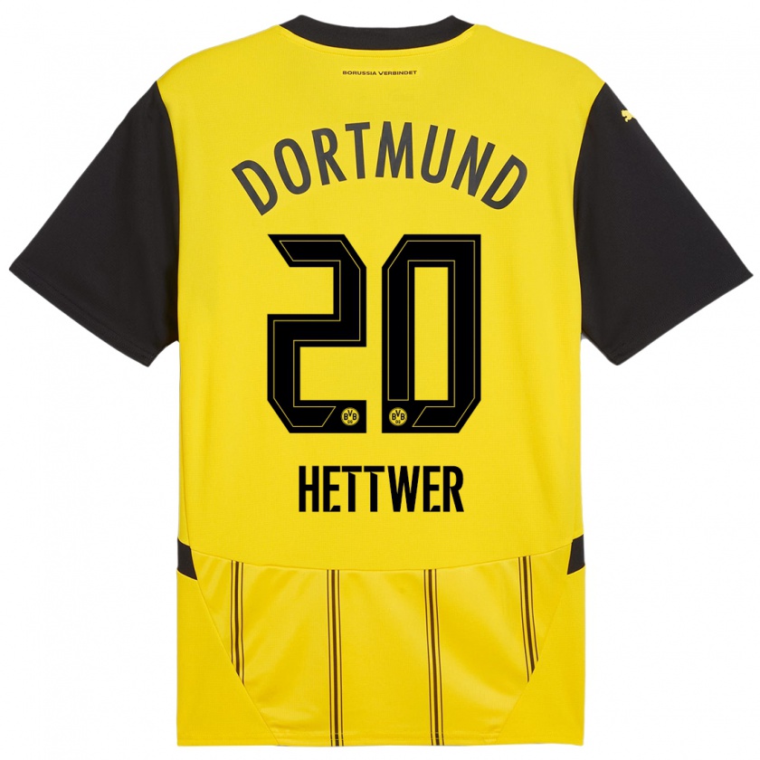 Kandiny Uomo Maglia Julian Hettwer #20 Giallo Nero Kit Gara Home 2024/25 Maglietta