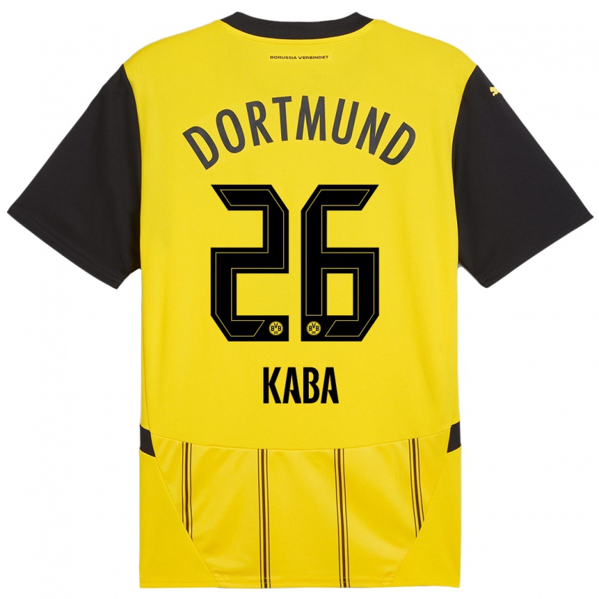 Kandiny Uomo Maglia Mussa Kaba #26 Giallo Nero Kit Gara Home 2024/25 Maglietta