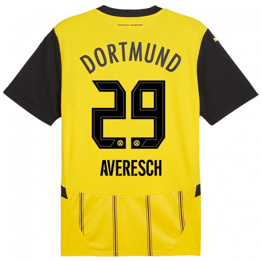 Kandiny Uomo Maglia Noah Averesch #29 Giallo Nero Kit Gara Home 2024/25 Maglietta