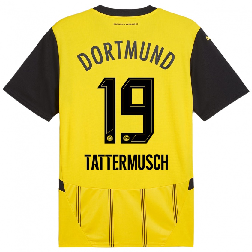 Kandiny Uomo Maglia Ted Tattermusch #19 Giallo Nero Kit Gara Home 2024/25 Maglietta