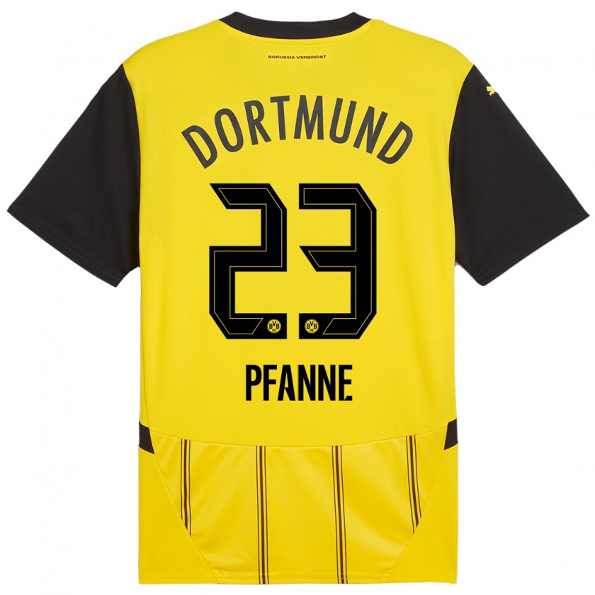 Kandiny Uomo Maglia Franz Pfanne #23 Giallo Nero Kit Gara Home 2024/25 Maglietta