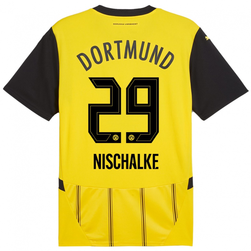 Kandiny Uomo Maglia Jermain Nischalke #29 Giallo Nero Kit Gara Home 2024/25 Maglietta