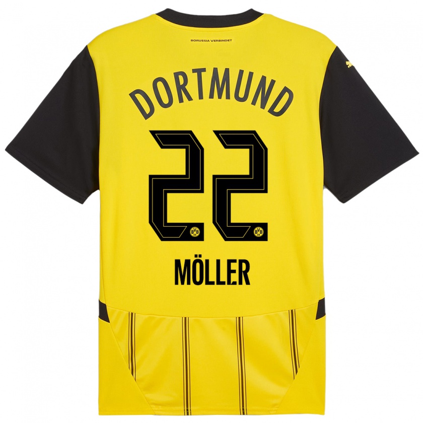 Kandiny Uomo Maglia Paul Möller #22 Giallo Nero Kit Gara Home 2024/25 Maglietta