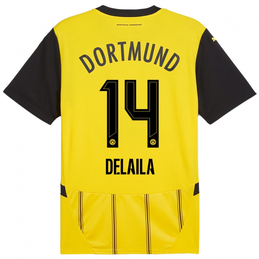 Kandiny Uomo Maglia Amega Delaila #14 Giallo Nero Kit Gara Home 2024/25 Maglietta