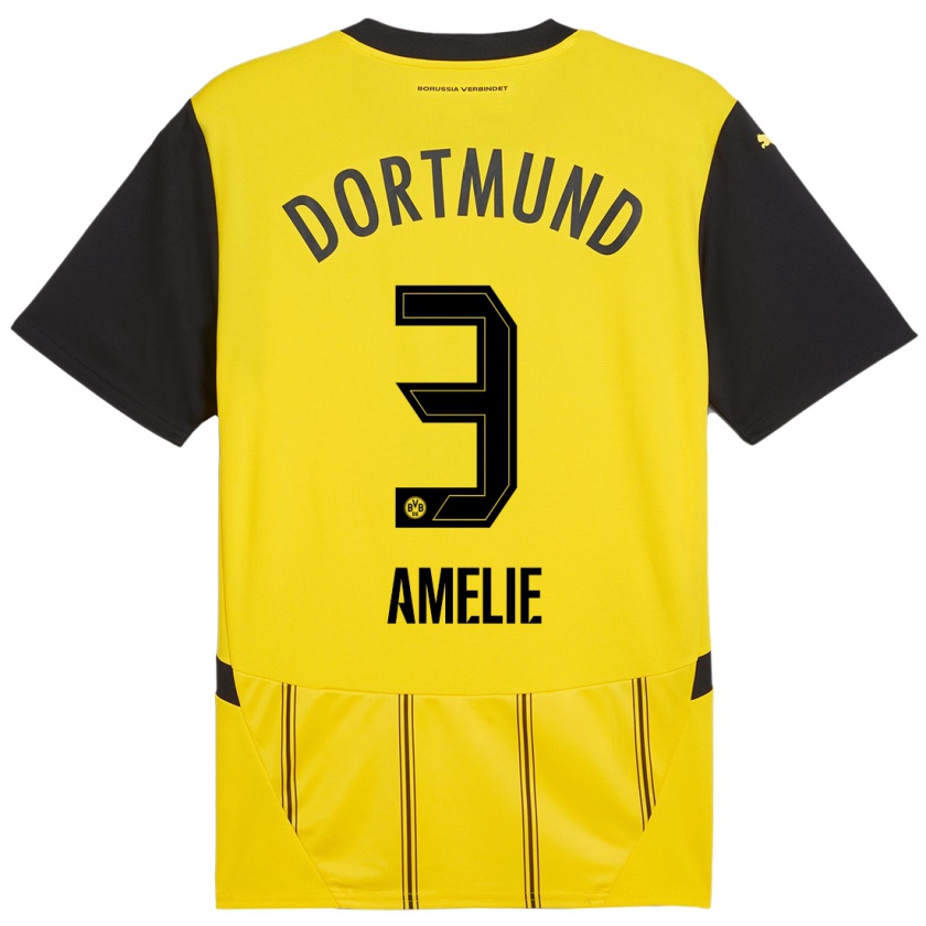 Kandiny Uomo Maglia Berger Amelie #3 Giallo Nero Kit Gara Home 2024/25 Maglietta