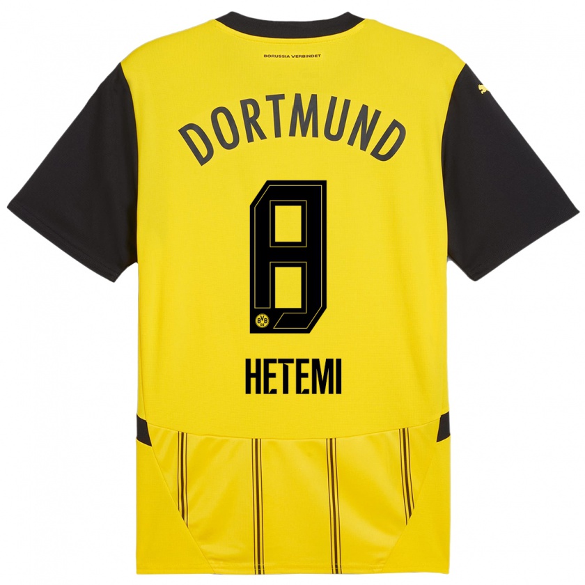 Kandiny Uomo Maglia Rilind Hetemi #8 Giallo Nero Kit Gara Home 2024/25 Maglietta