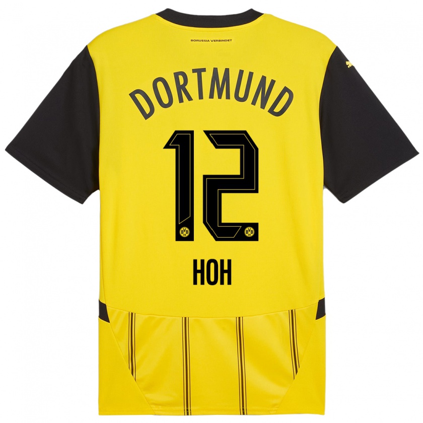 Kandiny Hombre Camiseta Hendrik Hoh #12 Amarillo Negro 1ª Equipación 2024/25 La Camisa