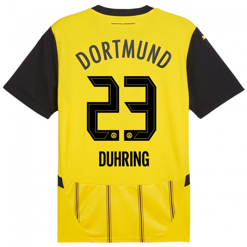 Kandiny Uomo Maglia Marc Niclas Duhring #23 Giallo Nero Kit Gara Home 2024/25 Maglietta