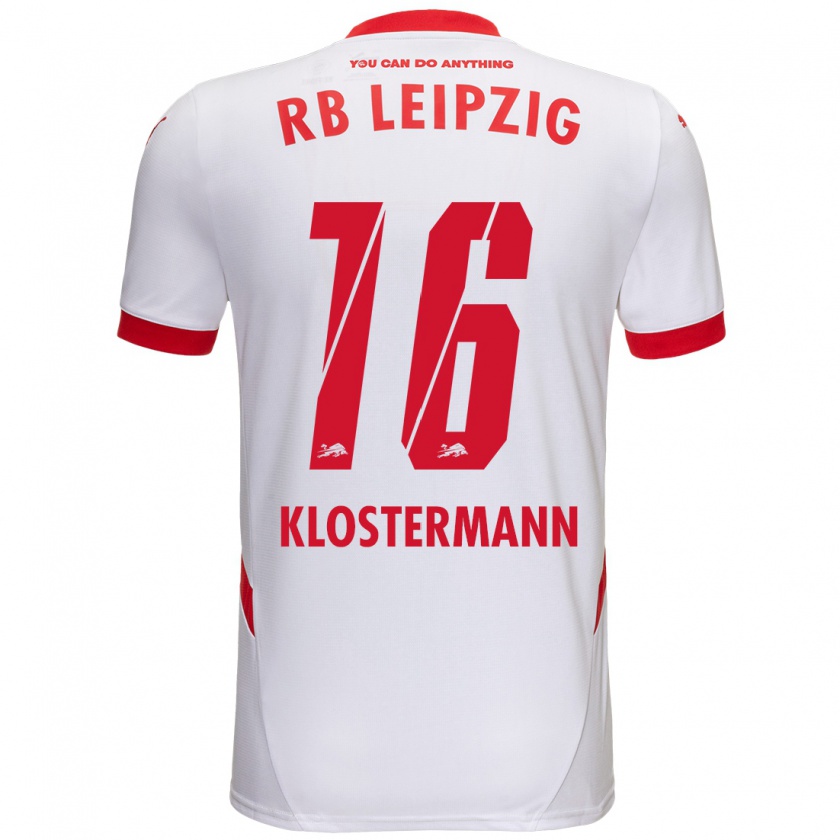 Kandiny Heren Lukas Klostermann #16 Wit Rood Thuisshirt Thuistenue 2024/25 T-Shirt