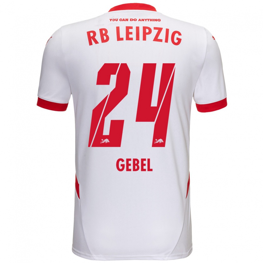 Kandiny Uomo Maglia Viggo Gebel #24 Bianco Rosso Kit Gara Home 2024/25 Maglietta