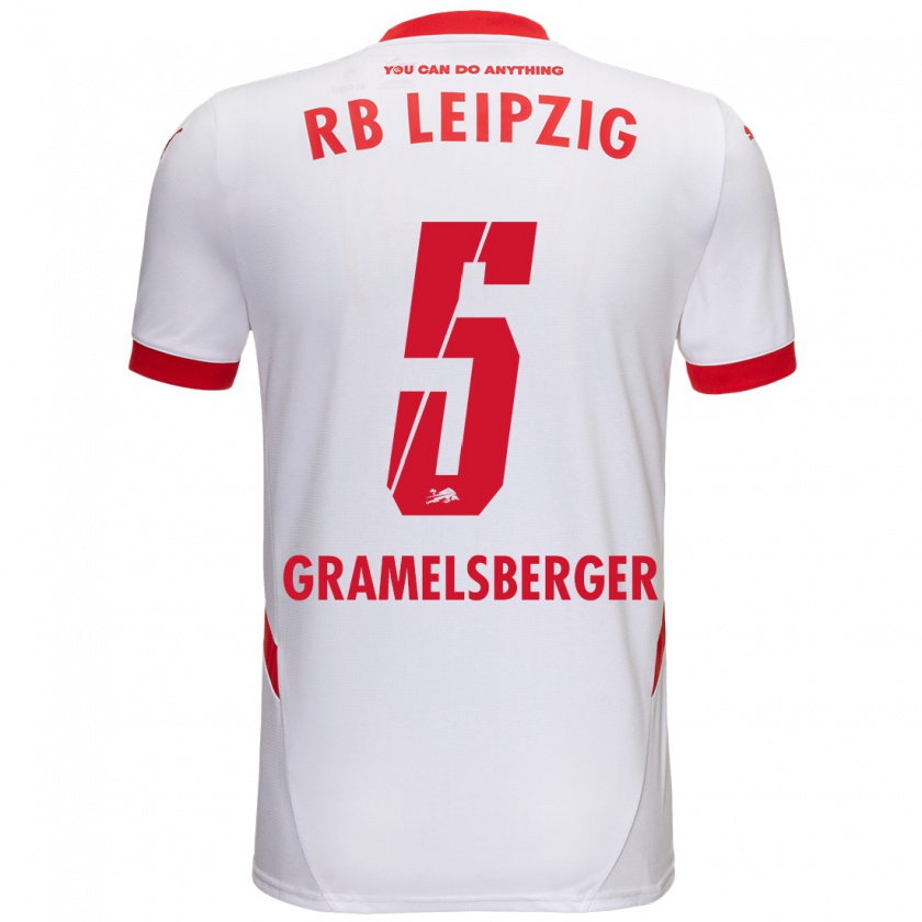 Kandiny Herren Lennert Gramelsberger #5 Weiß Rot Heimtrikot Trikot 2024/25 T-Shirt Österreich