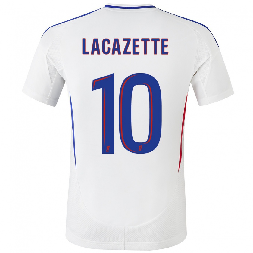 Kandiny Heren Alexandre Lacazette #10 Wit Blauw Thuisshirt Thuistenue 2024/25 T-Shirt