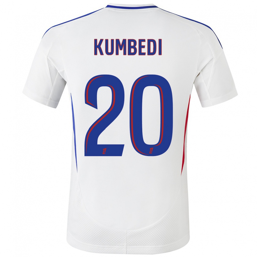 Kandiny Heren Saël Kumbedi #20 Wit Blauw Thuisshirt Thuistenue 2024/25 T-Shirt