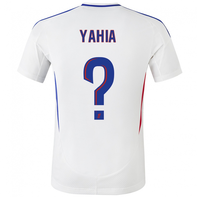 Kandiny Hombre Camiseta Kelyan Yahia #0 Blanco Azul 1ª Equipación 2024/25 La Camisa