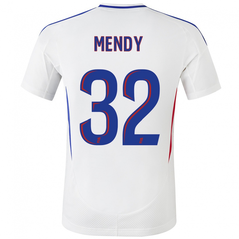 Kandiny Hombre Camiseta Maeline Mendy #32 Blanco Azul 1ª Equipación 2024/25 La Camisa