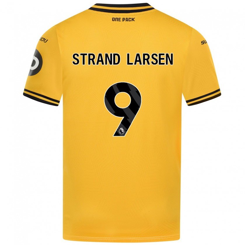 Kandiny Heren Jørgen Strand Larsen #9 Geel Thuisshirt Thuistenue 2024/25 T-Shirt