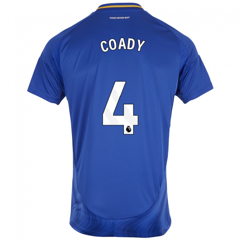 Kandiny Heren Conor Coady #4 Blauw Wit Thuisshirt Thuistenue 2024/25 T-Shirt België