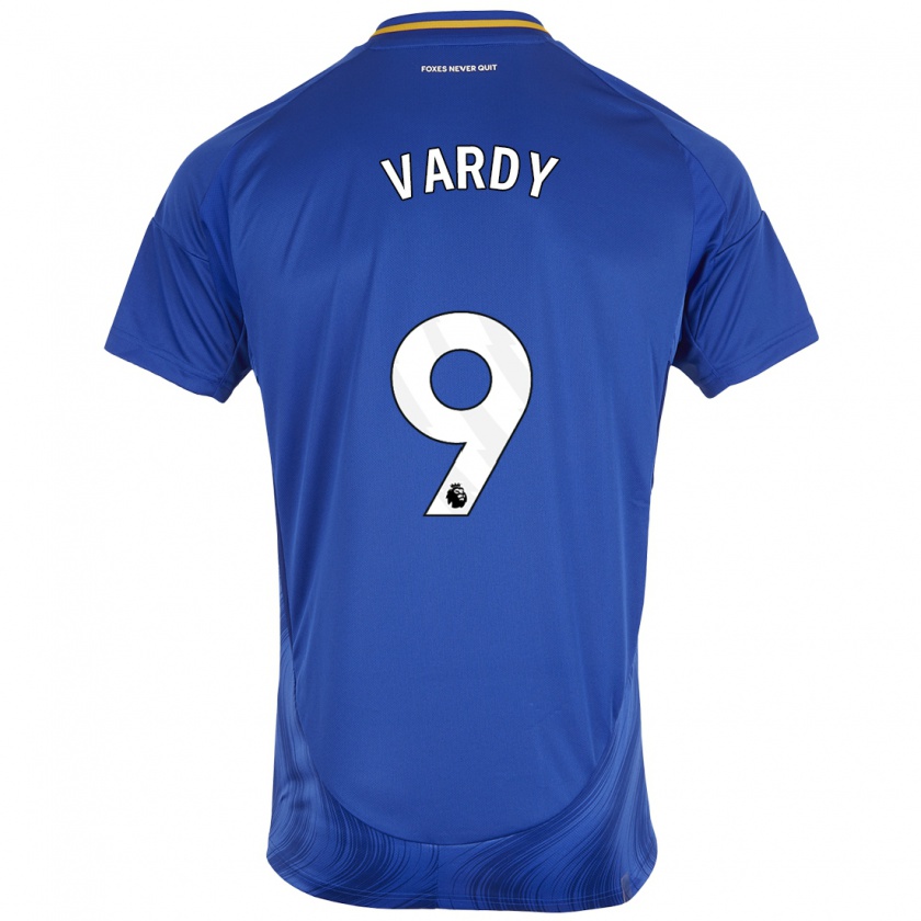 Kandiny Heren Jamie Vardy #9 Blauw Wit Thuisshirt Thuistenue 2024/25 T-Shirt België